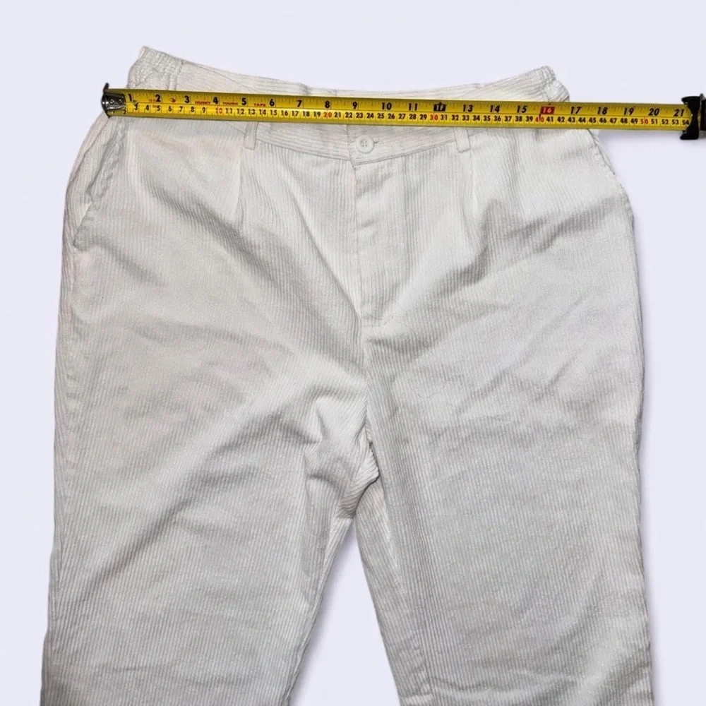 Men’s White Corduroy Pants Straight Leg W34 (No Size/Brand Tag)